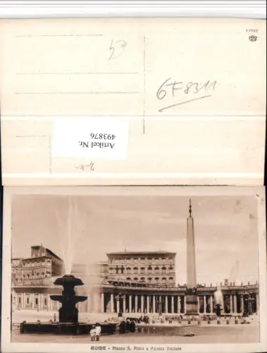 493876,Vatican Vatikan Piazza S. Pietro e Palazzo Vaticano Brunnen Obelisk