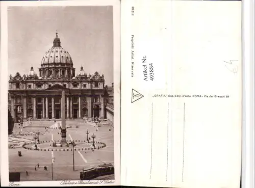 493884,Vatican Vatikan Obelisco e Basilica di S. Pietro Petersdom Obelisk