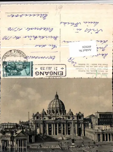 495826,Vaticano Vatikan Piazza S. Pietro e Basilica Petersplatz Dom