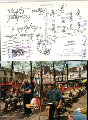 504060,Paris et ses Merveilles Montmartre peintres Beruf Maler Künstler Staffelei