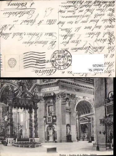 596526,Rom Roma Basilica di S. Pietro Interno Petersdom Vatikan Italy