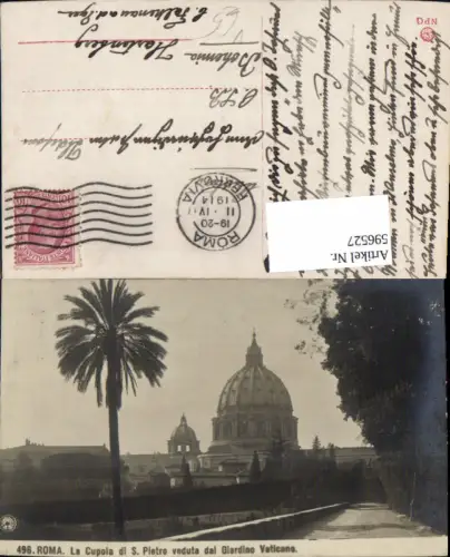 596527,Rom Roma La Cupola di S. Pietro veduta dal Giardino Vaticano Vatikan Petersdom Italy pub NPG 496
