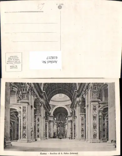 618217,Vatikan Vaticano Rom Roma Basikica di S. Pietro Interno Peterskirche Innenansicht
