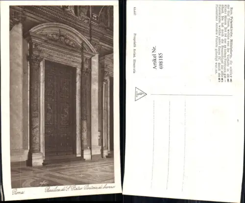 698185 Vatikan Vaticano Rom Roma Petersplatz Peterskirche