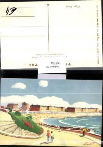 188798,Künstler AK Martinel Argentinien Playa Bristol Strand