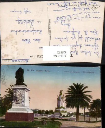 429862,Argentina Buenos Aires Paseo de Palermo Monumento Denkmäler