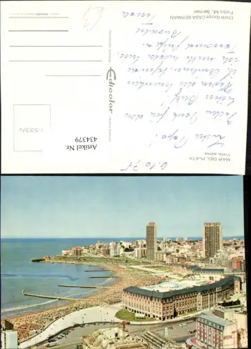 434379,Argentina Mar del Plata Vista aerea Teilansicht m. Strand