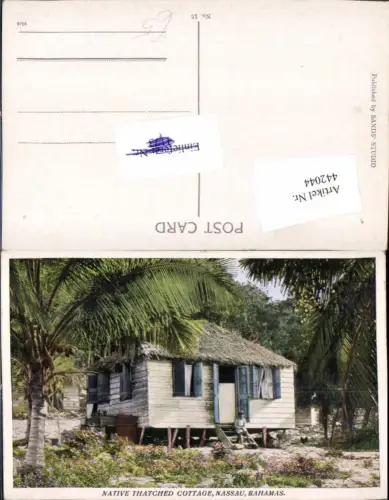 442044,Bahamas Nassau Native Thatched Cottage Haus Hütte Palmen