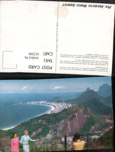 412268,Brazil Rio de Janeiro Harbor and Copacabana beach from Corcovado peak