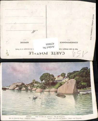 429866,Künstler AK Brazil Bai de Rio de Janeiro Ile de Paqueta Insel