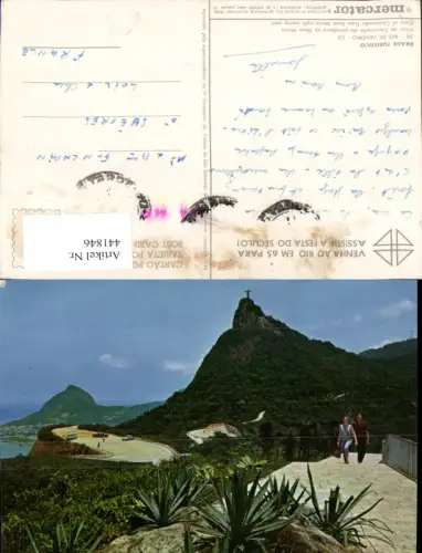 441846,Brazil Rio de Janeiro View of Corcovado from Dona Marta sight seeing post