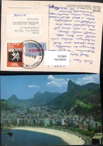 649216,Brasil Rio de Janeiro Vista Aerea Botafogo Corcovado e Pedro da Gavea