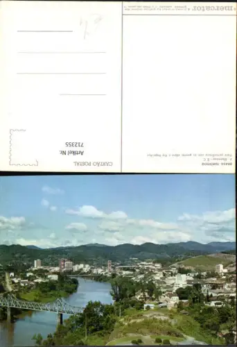 712355 Brasil Turistico Blumenau Vista panoramica com as pontes sobre o Rio Italjai Acu Brasilien