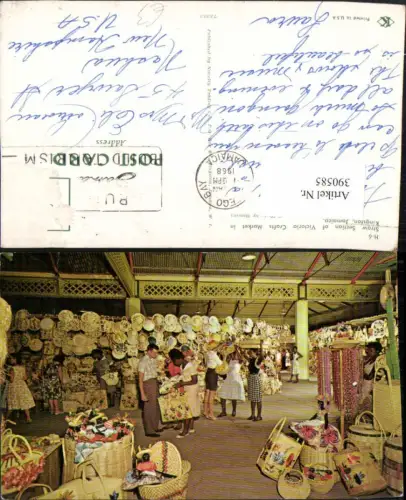 390585,Jamaica Kingston Straw Section of Victoria Crafts Market Markt
