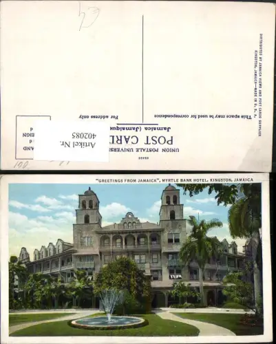 402085,Jamaica Kingston Myrtle Bank Hotel Gebäude Brunnen
