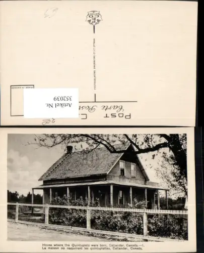 352039,Ontario Callander House where the Quintuplets were born Haus