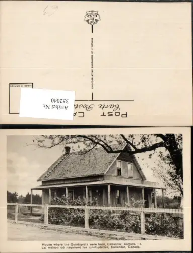 352040,Ontario Callander House where the Quintuplets were born Haus