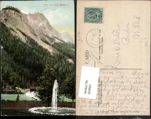 360969,Canada British Columbia Rockies Mount Field Springbrunnen Bergkulisse