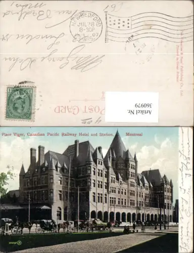 360979,Canada Quebec Montreal Place Viger Canadian Pacifix Railway Hotel and Station Bahnhof