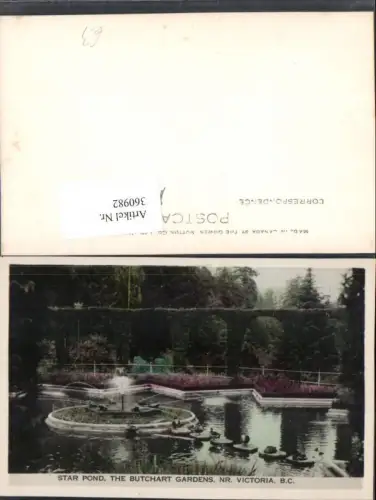 360982,Canada British Columbia Victoria Star Pond Butchart Gardens Springbrunnen