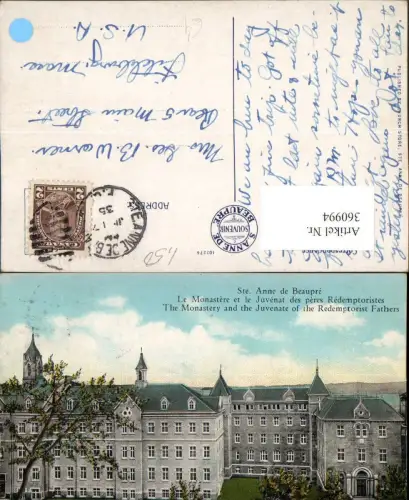 360994,Canada Quebec Ste Anne de Beaupre Monastery and Juvenate of Redemptorist Fahters
