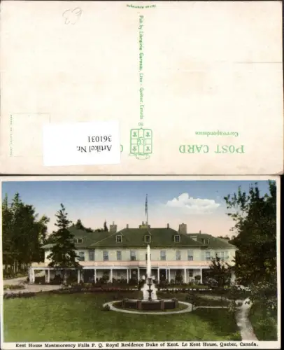 361031,Canada Quebec Kent House Montmorency Falls Royal Residence