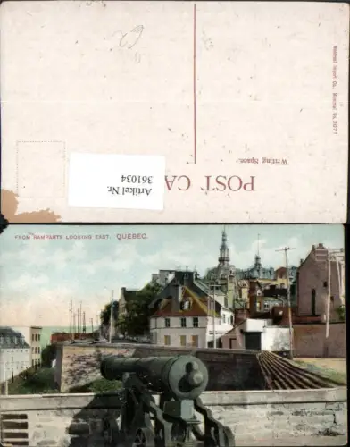 361034,Canada Quebec From Remparts looking east Stadtmauer Kanone