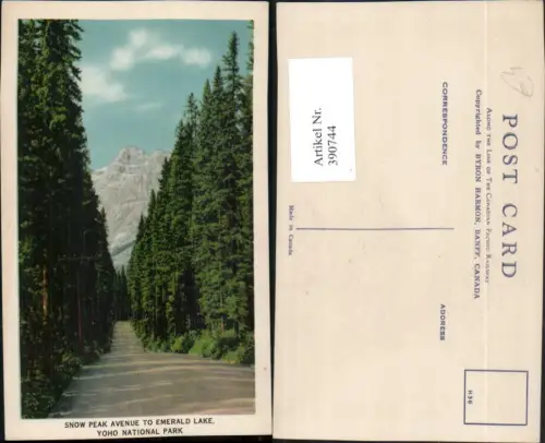 390744,Canada British Columbia Yoho National Park Snow Peak Avenue to Emerald Lake
