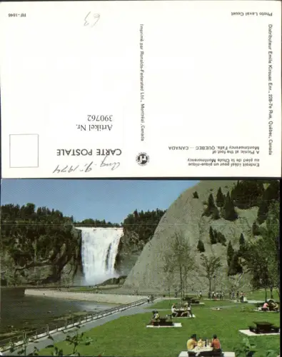 390762,Canada Quebec Montmorency Falls Picnic Wasserfall Picknick