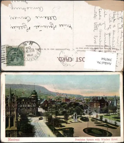 390764,Canada Quebec Montreal Dominion Square with Windsor Hotel Teilansicht