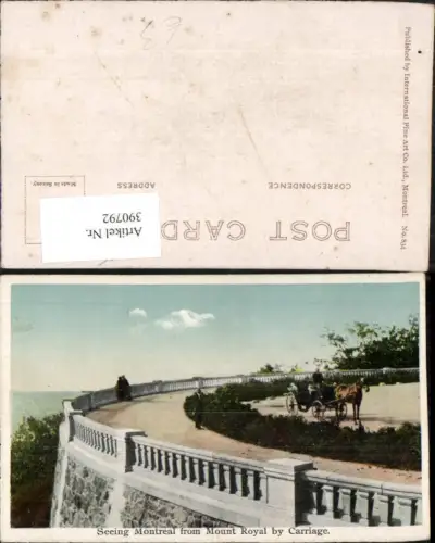 390792,Canada Quebec Seeing Montreal from Mount Royal by Carriage Kutsche