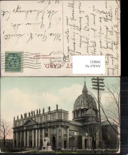 390821,Canada Quebec Montreal St. James Cathedral and Bourget Monument Kirche