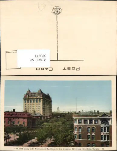 390831,Canada Manitoba Winnipeg Fort Garry with Parliament Buildings