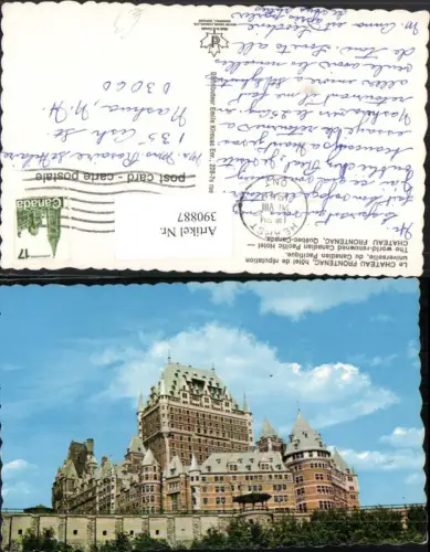390887,Canada Quebec Chateau Frontenac Pacifix Hotel Schloss