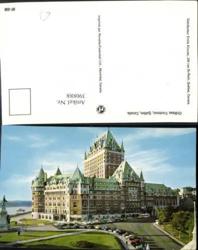 390888,Canada Quebec Chateau Frontenac Schloss