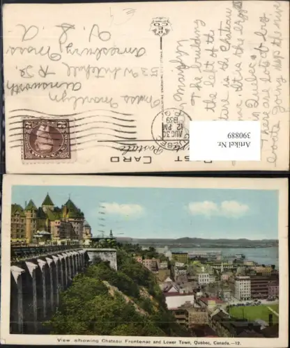 390889,Canada Quebec Chateau Frontenac and Lower Town Teilansicht m. Schloss
