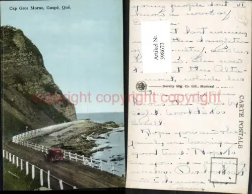 398673,Quebec Gaspe Cap Gros Morne Küste Straße