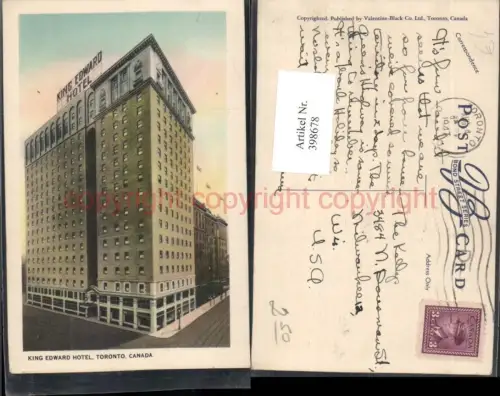 398678,Ontario Toronto King Edward Hotel