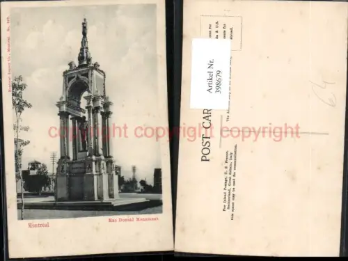 398679,Glitzerkarte Quebec Montreal Mac Donald Monument