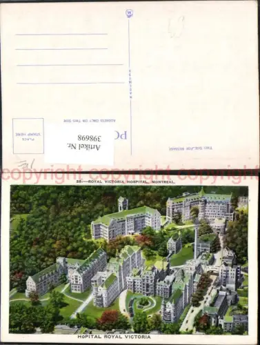 398698,Quebec Montreal Victoria Hospital Krankenhaus Spital