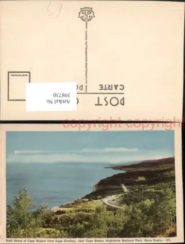398730,Nova Scotia Cape Breton Highland National Park East Shore from Cape Smokey