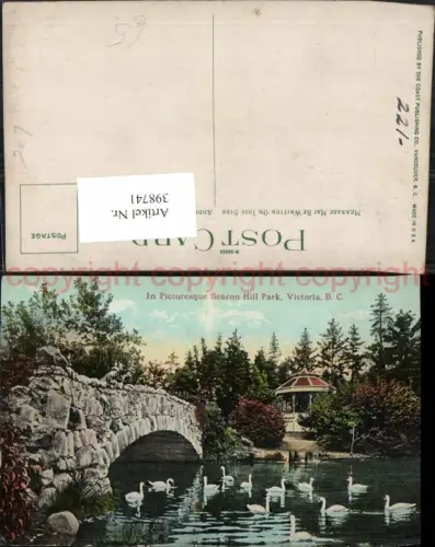 398741,British Columbia Victoria Beacon Hill Park Brücke Schwäne