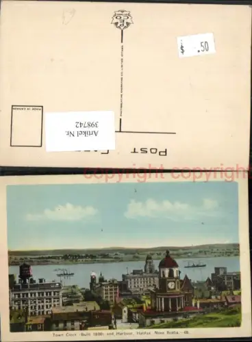 398742,Nova Scotia Halifax Town Clock and Harbour Uhrturm