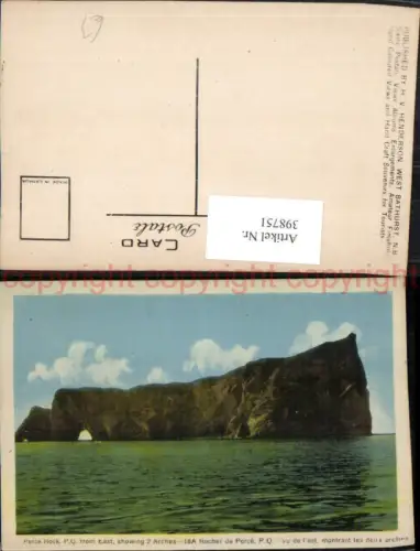 398751,Quebec Perce Rock from East showing Arches Felsen