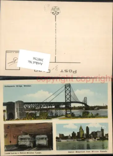 398756,Ontario Windsor Teilansicht Ambassador Bridge Brücke Tunnel Mehrbildkarte