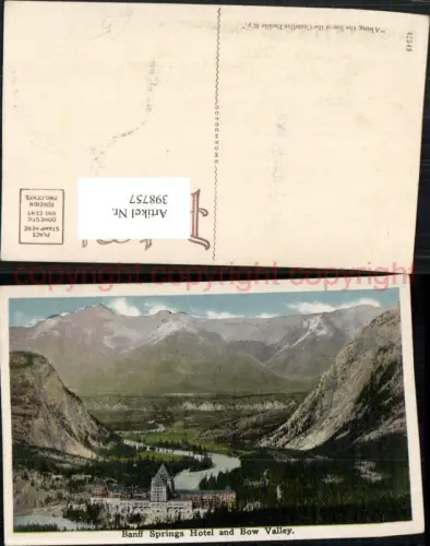398757,Alberta Banff Springs Hotel and Bow Valley Bergkulisse