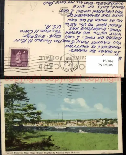 398784,Nova Scotia Town of Baddeck near Cape Breton Highlands Park Teilansicht