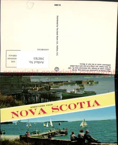 398785,Nova Scotia Anlegestelle Boote Segelbote Mehrbildkarte