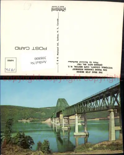 398800,Nova Scotia Cape Breton Victoria County Bras d'Or Bridge Brücke