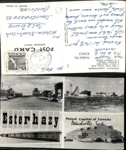 412415,Saskatchewan Potashville Potash Eserhazy Gebäude Mehrbildkarte